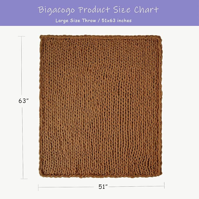 Bigacogo Chunky Knit Throw Blanket - Image 2