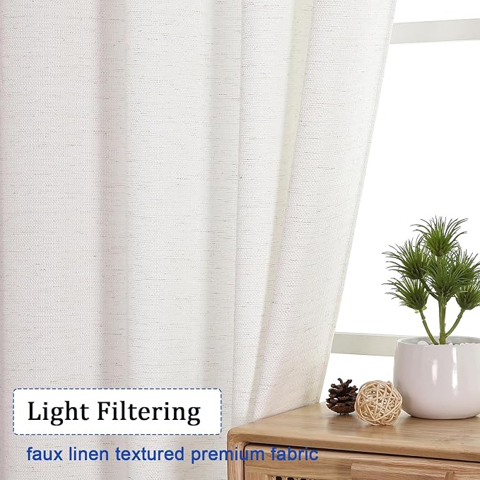 Chyhomenyc Blend Linen Valance for Windows, Light Filtering Blend Linen Solid - Image 7