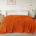 Exclusivo Mezcla King Size Flannel Fleece Blanket, Super Soft Striped Jacquard by ExclusivoMezcla