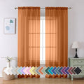 Aiyufeng Orange Sheer Curtains 90 Inches Long 2 Panels Set, Light Filtering by Aiyufeng
