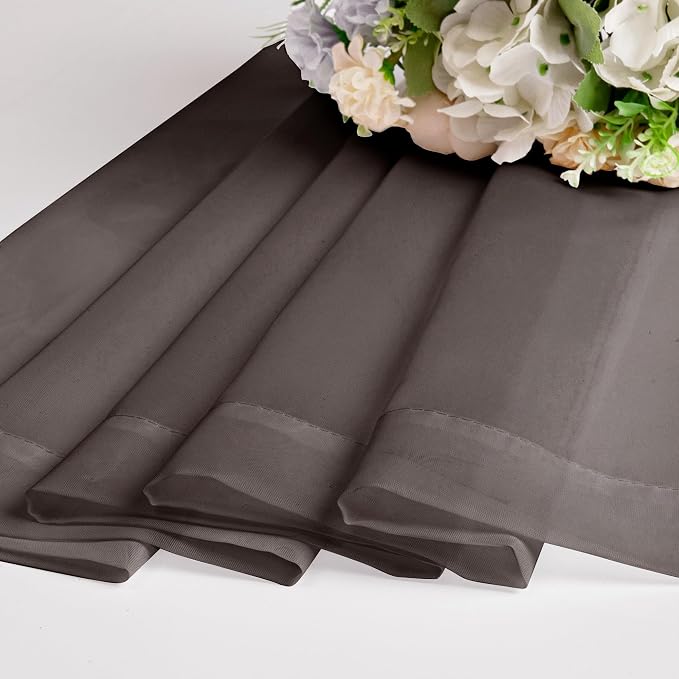 Chyhomenyc Sheer Curtains 36 inch Length 2 Panels, Light Filtering Voile Rod - Image 5