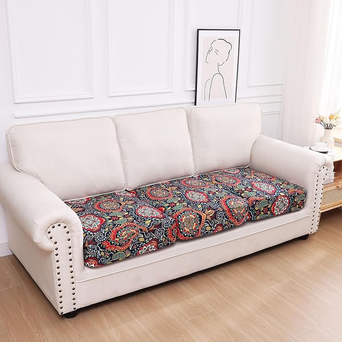 hyha Printed Couch Cushion Covers, Floral Sofa Covers Washable - Image 5