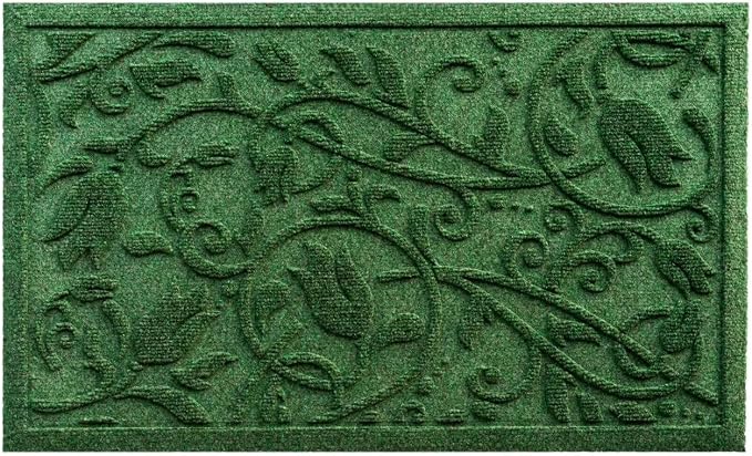 Boho Green Floral Leaves Outdoor Indoor Entrance Doormats, Absorbent Durable - Image 9