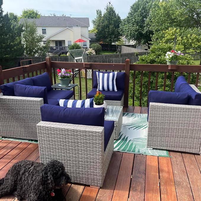 Sqodok Patio Cushion Cover 24x24 inch, Outdoor Seat Cushion Slip Cover - Image 7