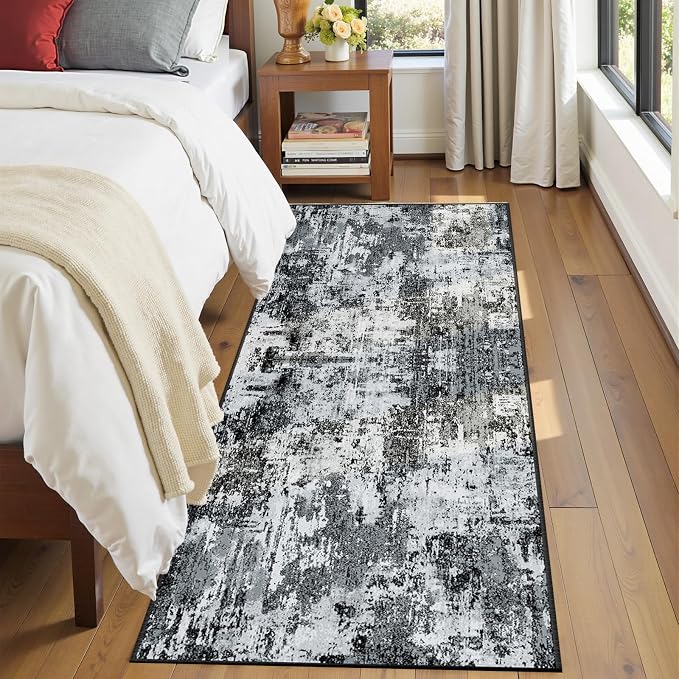 Washable Area Rugs 2'x10' Non-Slip Modern Abstract Soft - Image 5