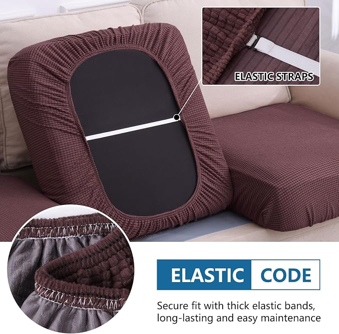 hyha Waterproof Sectional Couch Covers, Non Slip Sofa Couch Cushion Covers L - Image 4