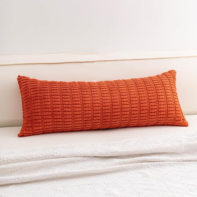 Corduroy Decorative Throw Pillow Covers 14x36 Inch Soft Striped Pillow Covers by Unknown