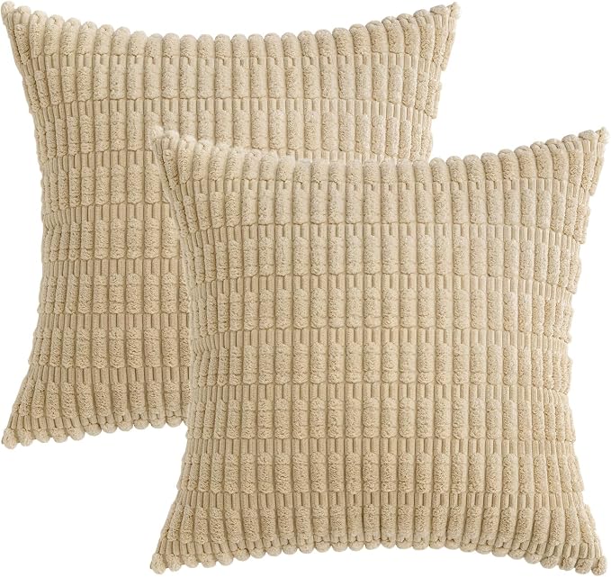 MIULEE Pack of 2 Corduroy Decorative Throw Pillow Covers 18x18 Inch Soft Boho - Image 6