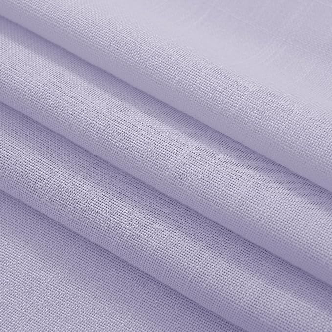 Lavender Semi Sheer Linen Curtains 96 Inches Long 2 Panels Set - Image 7