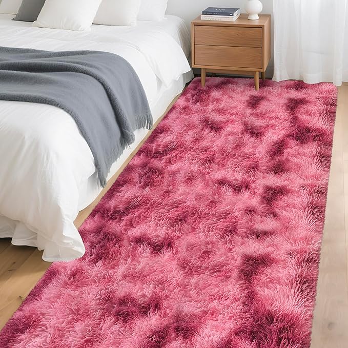 Tie-Dyed Red 3x10 Machine Washable Runner Rugs by JiaoBaba