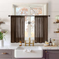 BGment Brown Linen Short Curtains 36 Inch Length by BGment