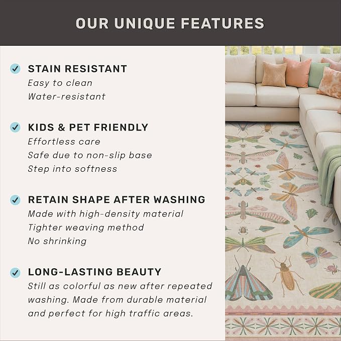 Flower Area Rug for Girls Bedroom - Image 7