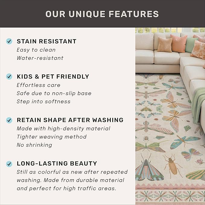 Insect Print 8ft Long Hallway Runner Rug - Image 5