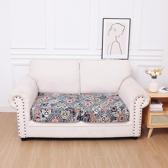 hyha Printed Couch Cushion Covers, Floral Sofa Covers Washable - Image 5