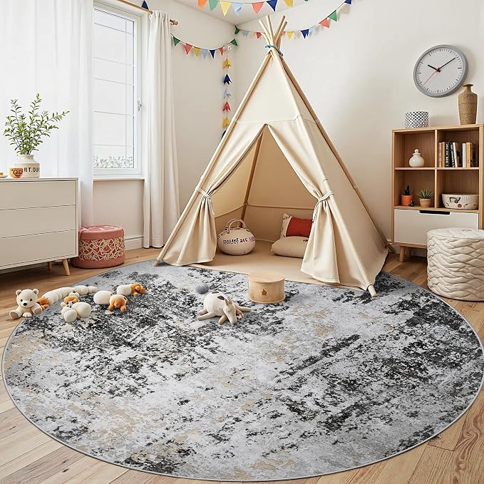Round Rug 8ft Circle Rug Washable: Carpet Circular Area Rug - Image 4