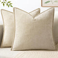 MIULEE Decorative Euro Sham Pillow Covers 26x26 Inch Beige 2 Pack | Neutral by MIULEE