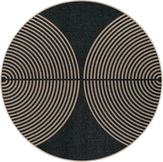 Lahome Enfys Modern Rainbow Round Washable Rug, 3ft Circular Indoor Outdoor - Image 6