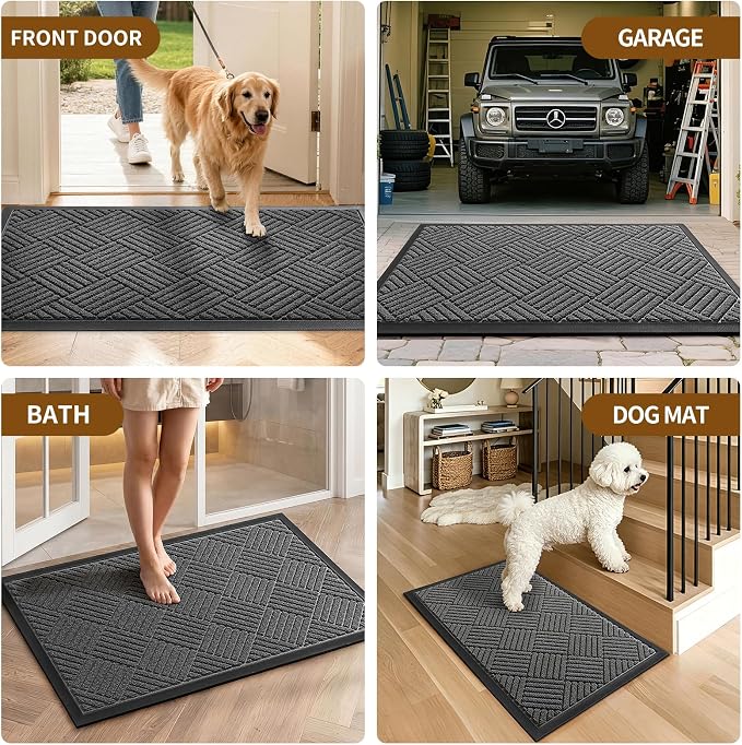 Front Door Mat, Heavy Duty Waterproof Doormat 61.5"x36", Stain Fade Resistant - Image 4