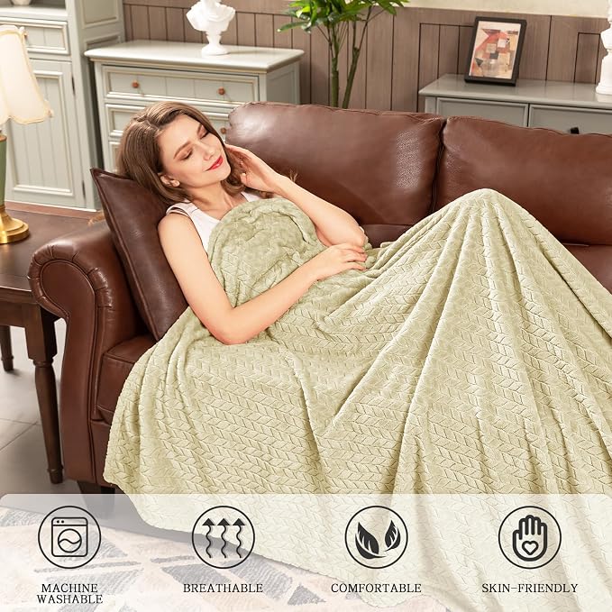 inhand Camel Throw Blanket for Couch, Super Soft Flannel Blanket Throw Size All - Image 6
