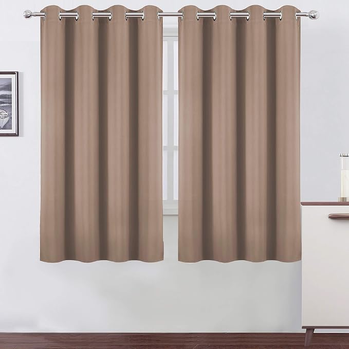 LEMOMO Cappuccino Blackout Curtains 52 x 63 Inch Length/Set of 2 Curtain by Lemomo