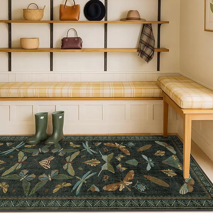 Dark Green 2'6"x12' Long Runner Rugs - Image 3