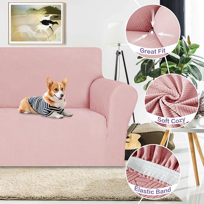 ZNSAYOTX Super Stretch Sofa Cover, New Striped Sofa Covers Fitted Slipcovers - Image 3