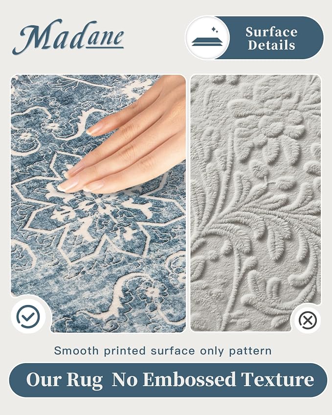 Madane 5x7 Area Rugs for Living Room, Washable Vintage Rug - Image 4