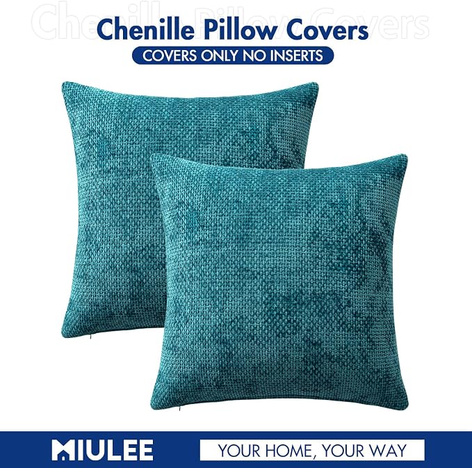 MIULEE Pack of 2 Couch Throw Pillow Covers 18x18 Inch Coastal Teal Modern Boho - Image 7