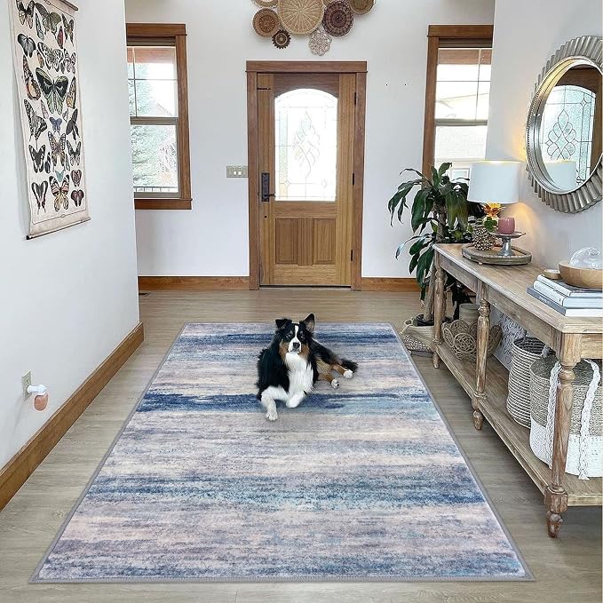 KOZYFLY Washable Area Rug 5x7 Modern Ombre Thin Rugs - Image 7