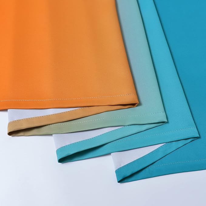 Yakamok Ombre Orange and Blue Curtains - Image 4