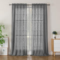 Simplebrand Semi Sheer Charcoal Grey Curtains 90 Inches Long 2 Panels, Light by Simplebrand