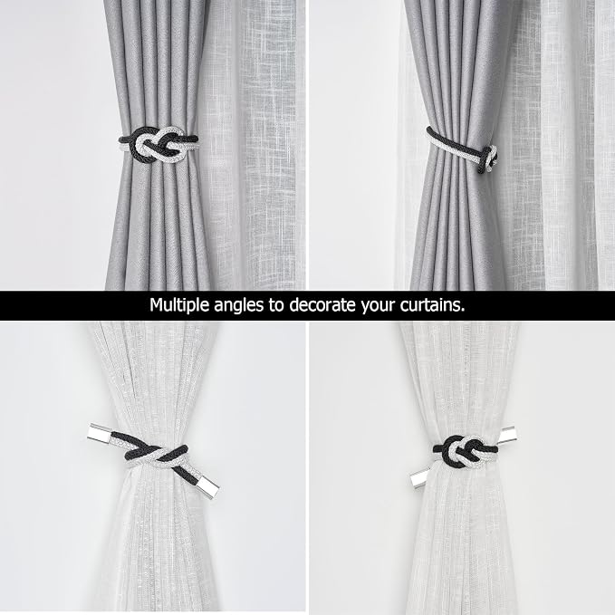 NICEEC 4 Pack Mini Magnetic Curtain Tiebacks Nordic Simple Style Drape Tie - Image 6