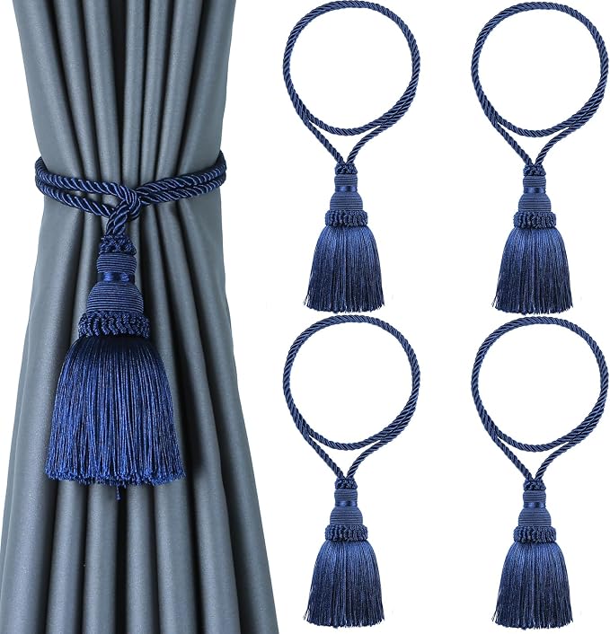 Fenghuangwu 4 Pack Curtain Tie Backs Rope Tassels by fenghuangwu