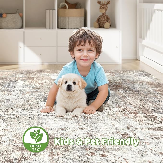 LOONGRUG 12x15 Area Rug Washable Large Neutral Modern Living Room Rugs | - Image 7