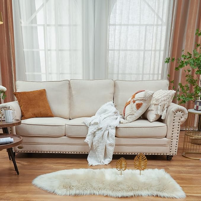 EasyJoy Ultra Soft Fluffy Shaggy Area Rug Faux Fur Rug Chair Cover Seat Pad - Image 2