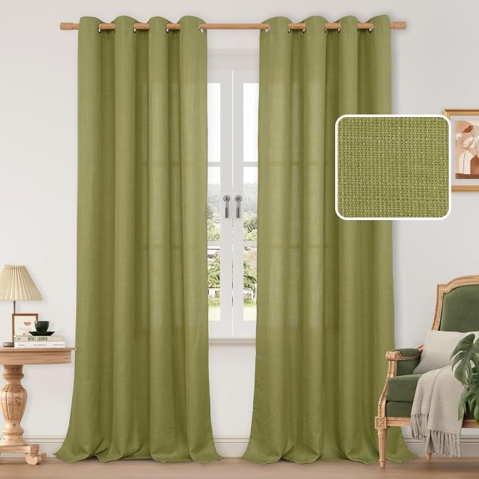 LAMIT Natural Faux Linen Curtains by LAMIT