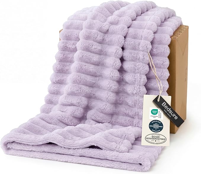 Bedsure GentleSoft Lavender Fog Throw Blanket by BEDSURE