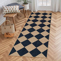 Lahome Colette Checkered Easy Jute Runner, 2x6 Kitchen Runner Rug Non Slip by Lahome