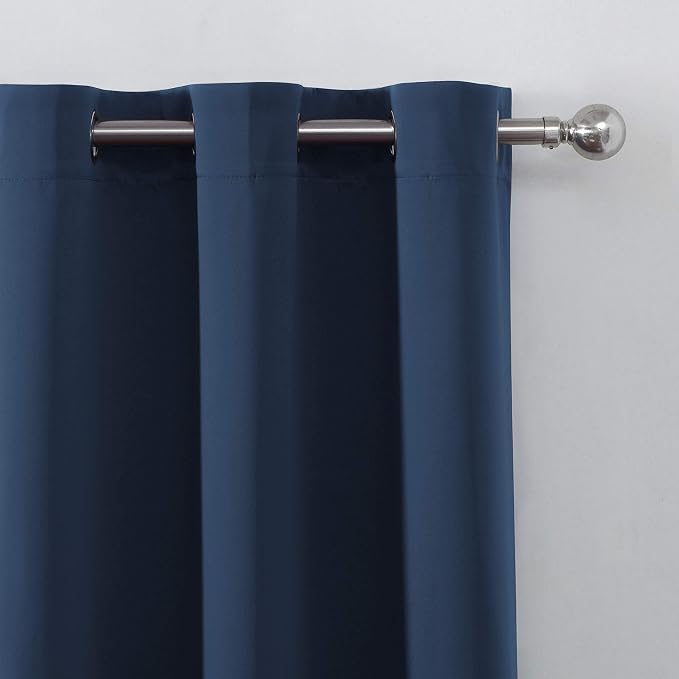 LEMOMO Navy Thermal Blackout Curtains/38 x 84 Inch/Set of 2 Panels Room - Image 7