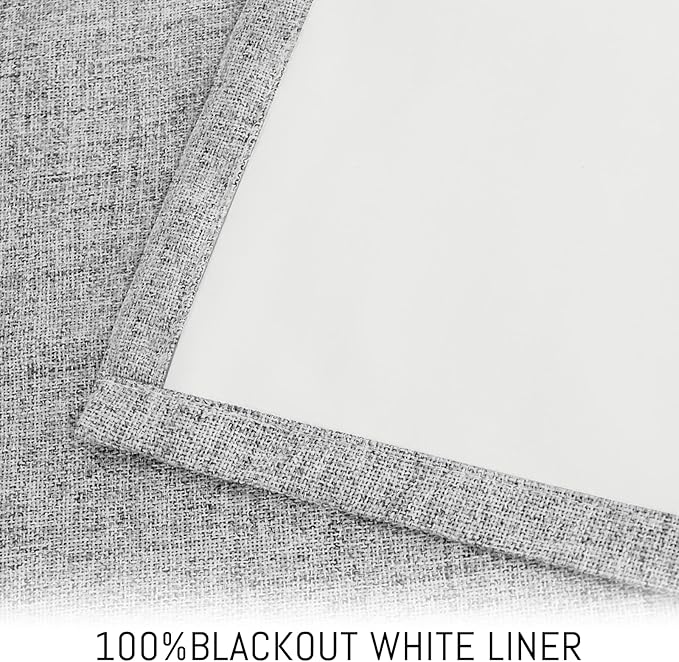 Yakamok Dove Grey Linen Textured Curtains 63 Inches Long - Image 3