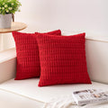 Pack of 2 Christmas Red Corduroy Decorative Throw Pillow Covers 24x24 Inch Soft by Unknown