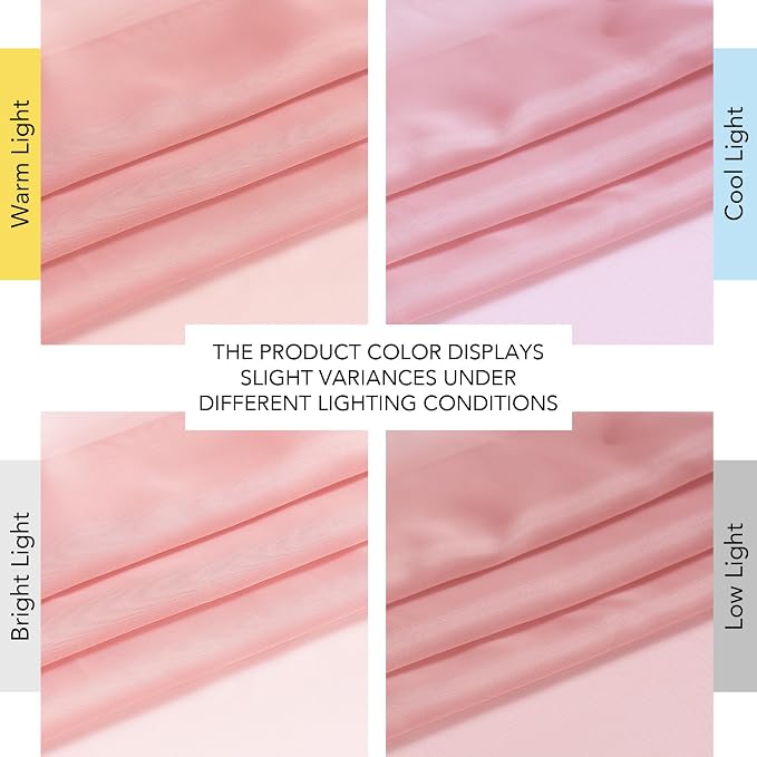 NICETOWN Voile Sheer Baby Pink Curtains - Image 7