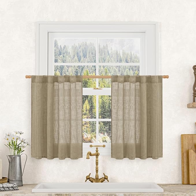 LAMIT 36 Inch Length Linen Curtains by LAMIT