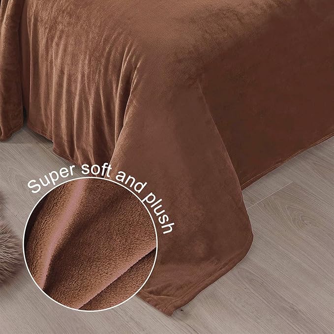 Exclusivo Mezcla Fleece Brown Throw Blanket - Image 5