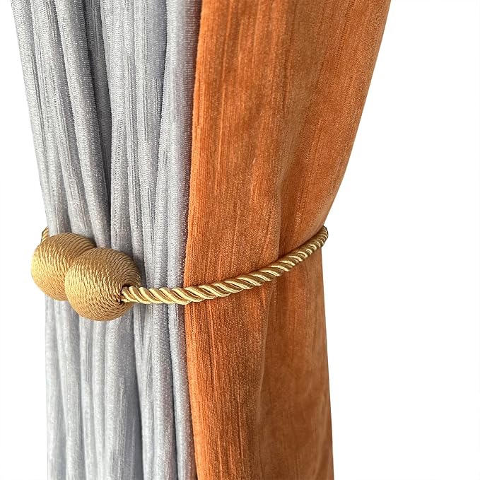 Melaluxe 2 Pack Magnetic Curtain Tiebacks, Decorative Curtain Holdbacks - Image 3