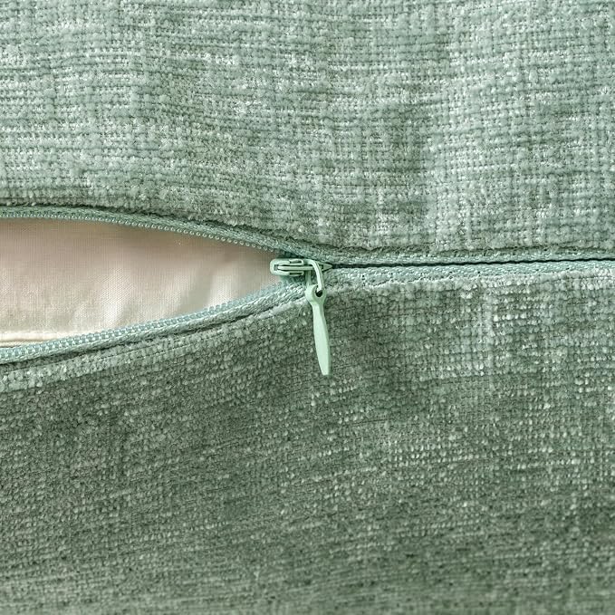 MIULEE Pack of 2 Couch Throw Pillow Covers 18x18 Inch Soft Greyish Green - Image 3