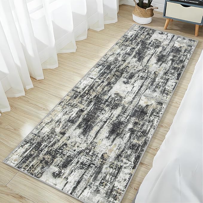 2'6''x8' Runner Rugs Washable Rug: Modern Abstract Hallway Runner Rug Indoor - Image 3