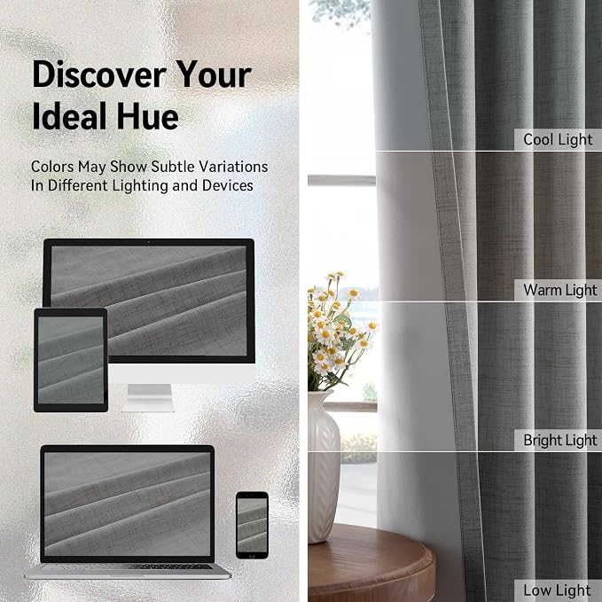 100% Blackout Shield Grey Blackout Curtains - Image 6