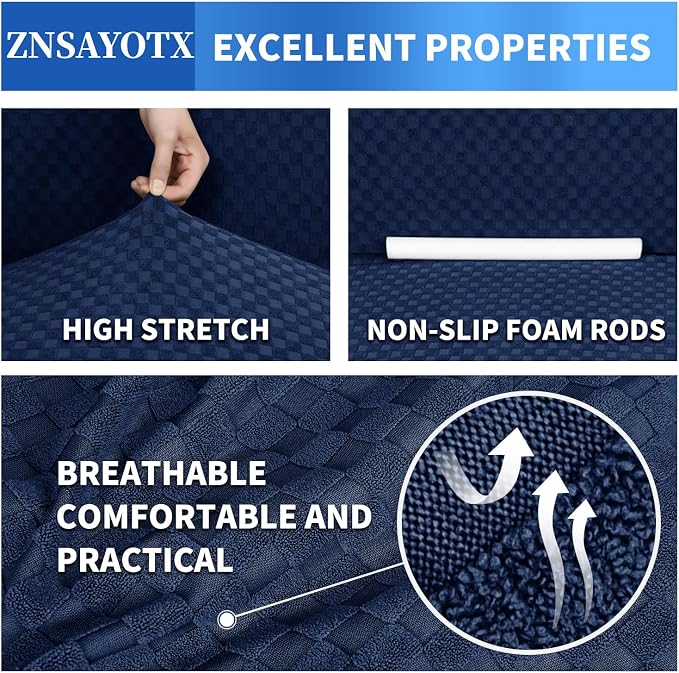 ZNSAYOTX 1 Piece Jacquard Chair Slipcovers - Image 4
