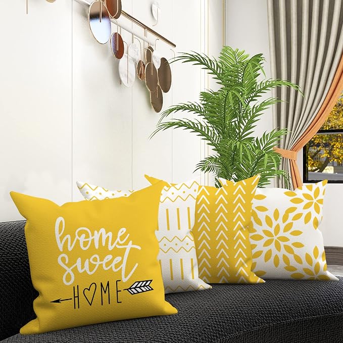 YCOLL Pillow Covers 18x18 Set of 4, Modern Sofa Throw Pillow Cover, Decorative - Image 2